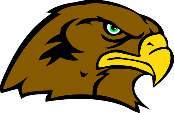 Hawk head mascot sports sticker. Shows team pride! 